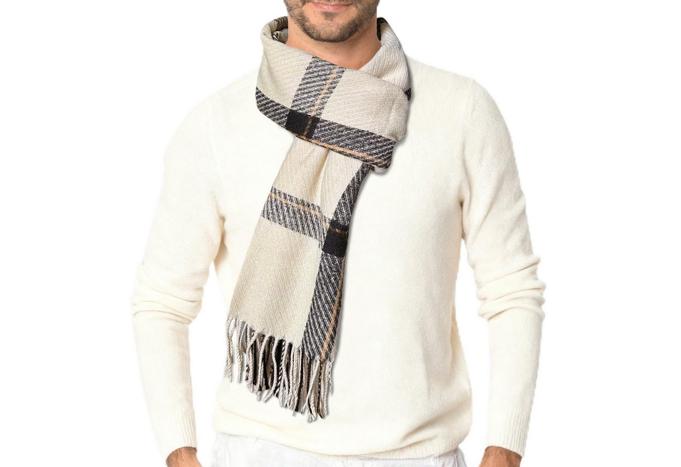 FOUORTUNATE-BEE Modeschal Damen Herren Winterschal kariert weich vielseitig für Herbst Winter, Strickschal Unisex mit Karomuster, warmer Samtlook, modisch von FOUORTUNATE-BEE
