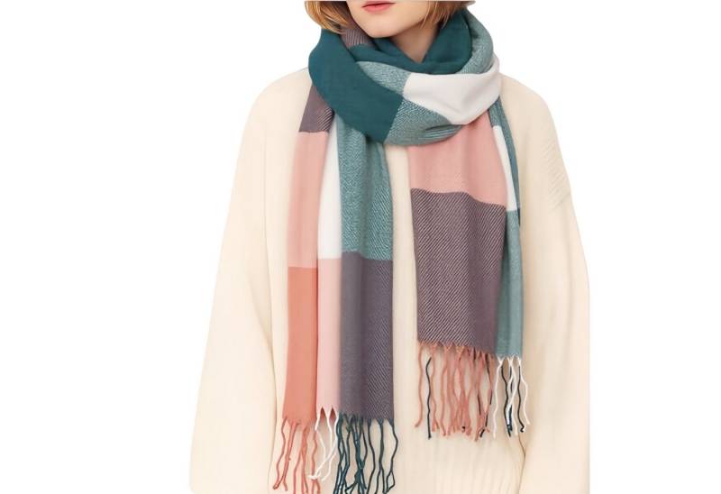 FOUORTUNATE-BEE Modeschal Damen Winterkaroschal, warmer Schal & Stola für Herbst und Winter, Langer Karo-Winterschal Damen, modischer Schal – Geschenk für Mama von FOUORTUNATE-BEE