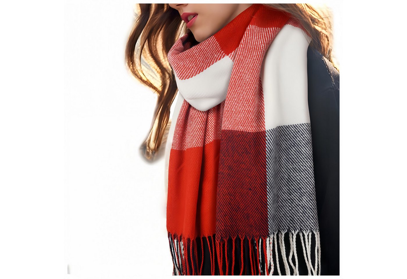 FOUORTUNATE-BEE Modeschal Winterlicher Damen-Schal – Niedliches Geschenk zu Weihnachten, Warmes Accessoire für Mama, Oma, Freundin oder Schwester von FOUORTUNATE-BEE