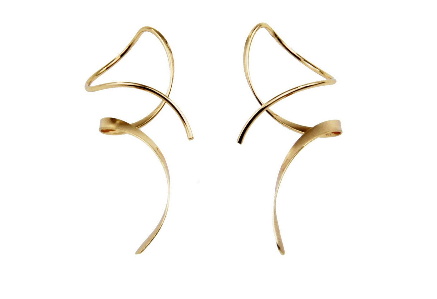 FOUORTUNATE-BEE Paar Ohrhänger Ohrhänger Damen Spiral Ohrstecker mit geometrischen Linien Wellenform, Moderne Wellen Ohrhänger mit gedrehter Linienstruktur von FOUORTUNATE-BEE