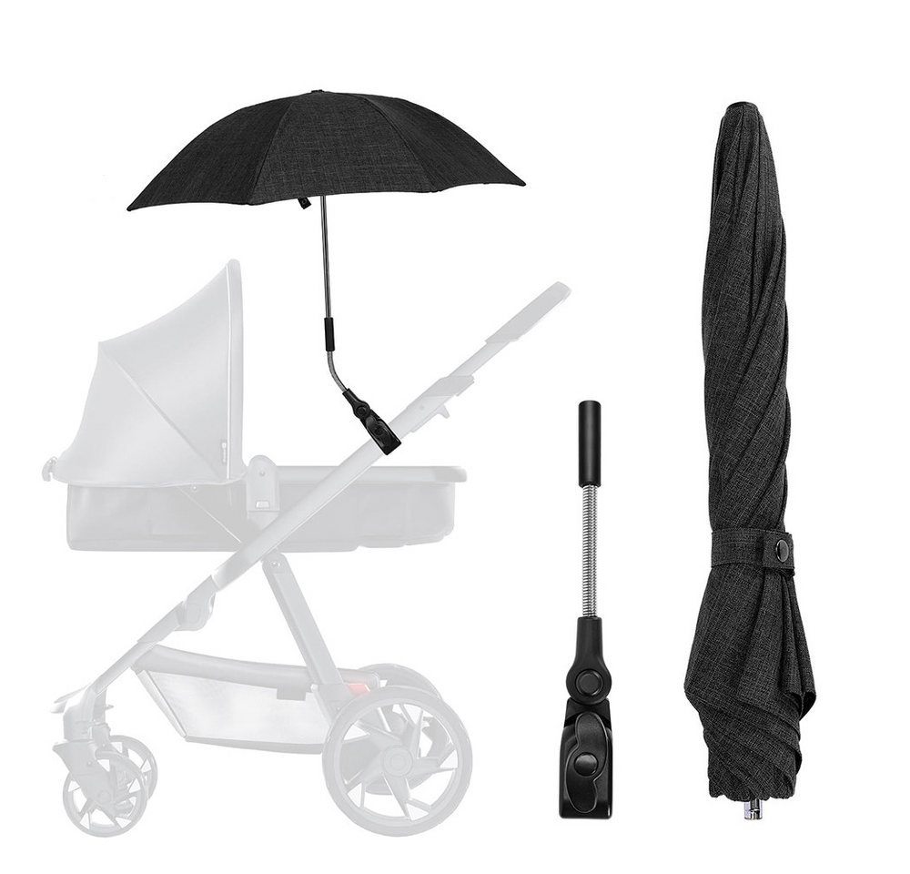 FOUORTUNATE-BEE Partnerschirm Universal Sonnenschirm für Kinderwagen UV Schutz, Sonnenschutz Regenschirm für Kinderwagen und Buggy, 71 cm Durchmesser von FOUORTUNATE-BEE