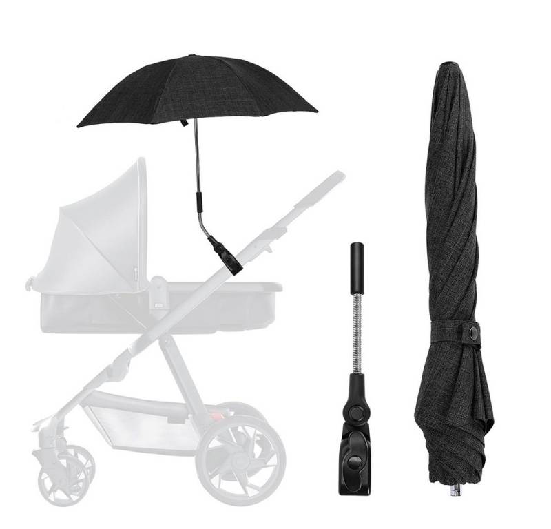 FOUORTUNATE-BEE Partnerschirm Universal Sonnenschirm für Kinderwagen UV Schutz, Sonnenschutz Regenschirm für Kinderwagen und Buggy, 71 cm Durchmesser von FOUORTUNATE-BEE