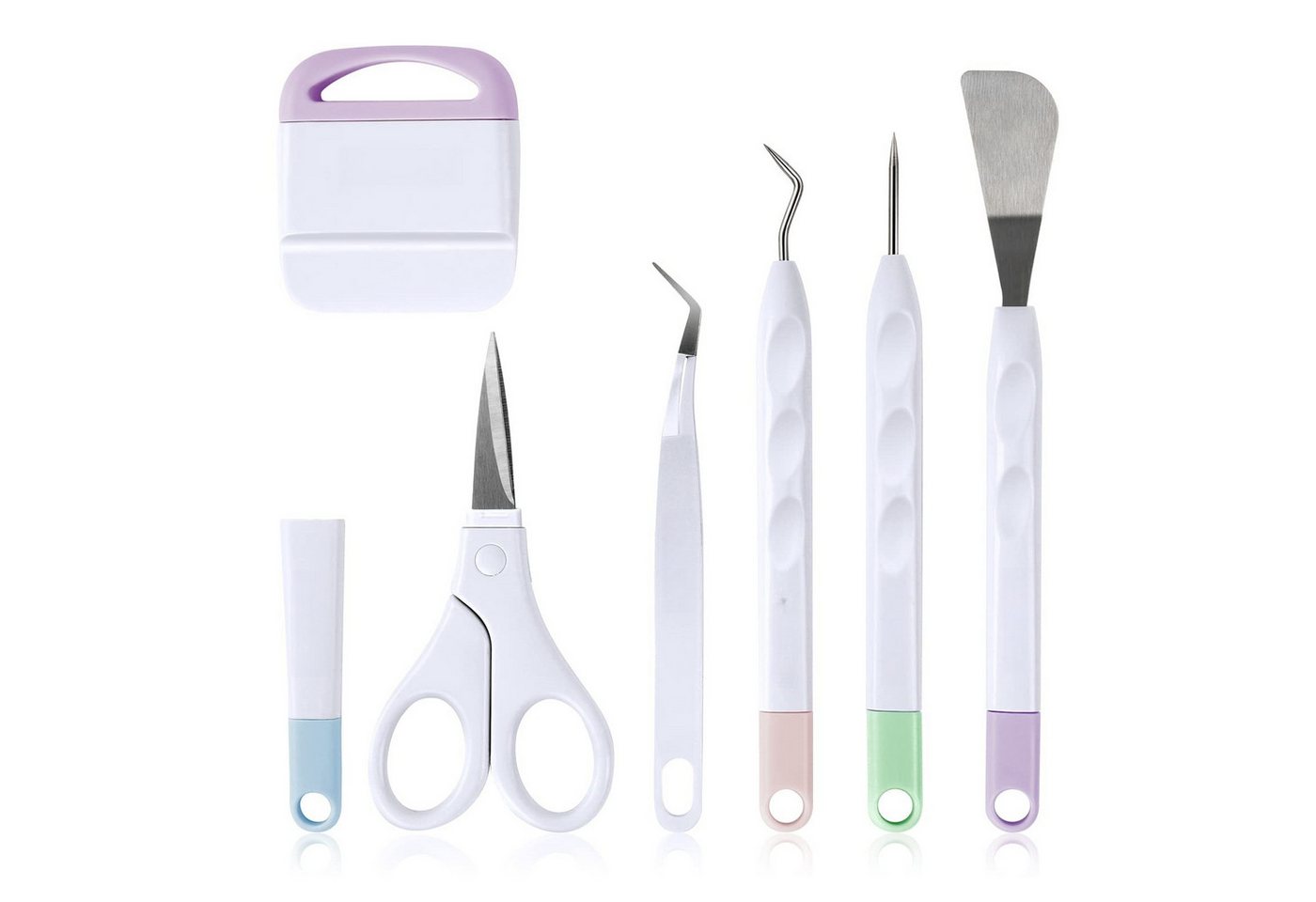 FOUORTUNATE-BEE Pinzette 6-teiliges Bastelwerkzeug Set für Bullet Journal & Scrapbooking, Handarbeitswerkzeuge mit Pinzette & Schere für Kreativprojekte von FOUORTUNATE-BEE