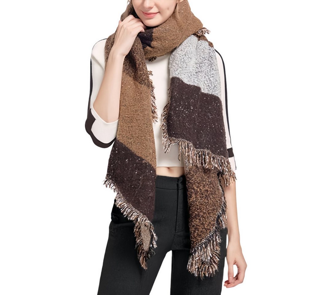 FOUORTUNATE-BEE Schal Damen Schal Herbst Winter, Kariert, Dicke Kuscheldecke, Modischer Überwurf-Schal mit Karomuster für Damen, warme Mode von FOUORTUNATE-BEE