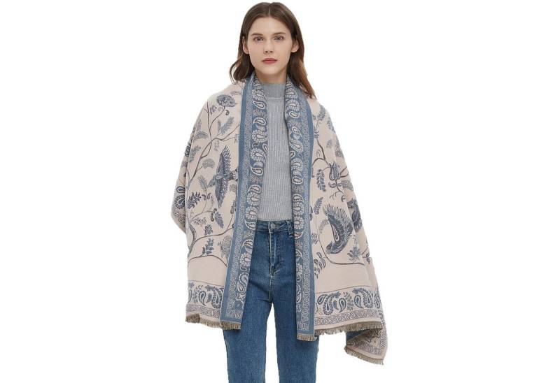 FOUORTUNATE-BEE Schal Damen Schal Poncho – Weicher, dicker Umhang für Herbst und Winter, Großer Schulterschal als Cardigan und Decke, vielseitig tragbar von FOUORTUNATE-BEE
