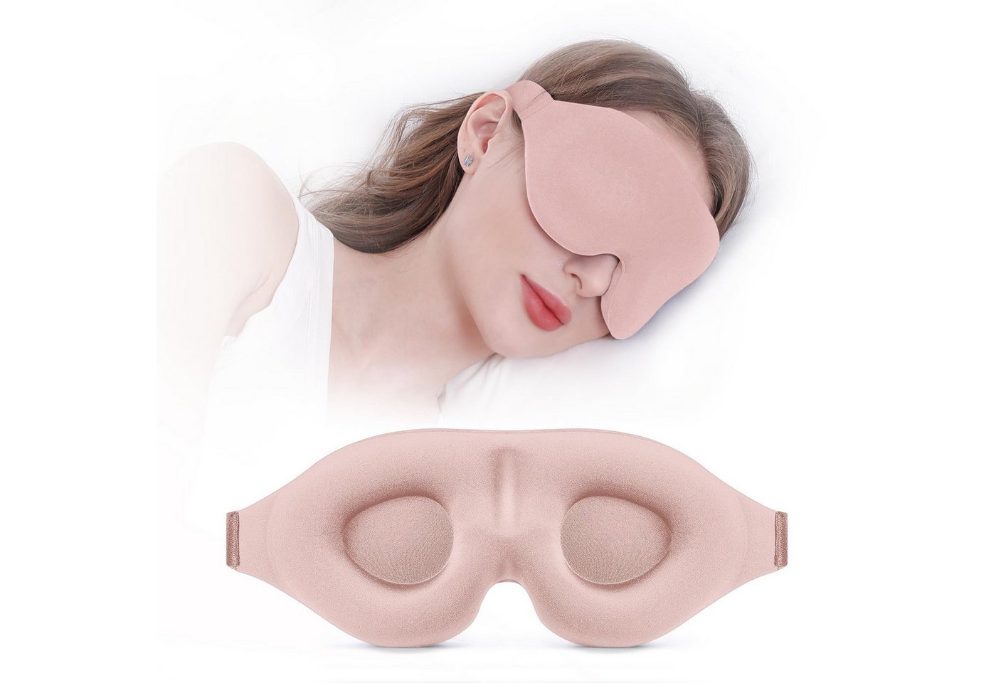 FOUORTUNATE-BEE Schlafmaske Atmungsaktive Schlafmaske für Herren & Damen, druckfrei & komfortabel, Weiche Augenmaske für Seiten Rückenschläfer ideal für Studenten Reisen von FOUORTUNATE-BEE