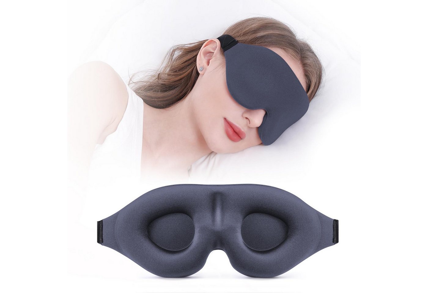 FOUORTUNATE-BEE Schlafmaske Atmungsaktive Schlafmaske für Herren & Damen, druckfrei & komfortabel, Weiche Augenmaske für Seiten Rückenschläfer ideal für Studenten Reisen von FOUORTUNATE-BEE