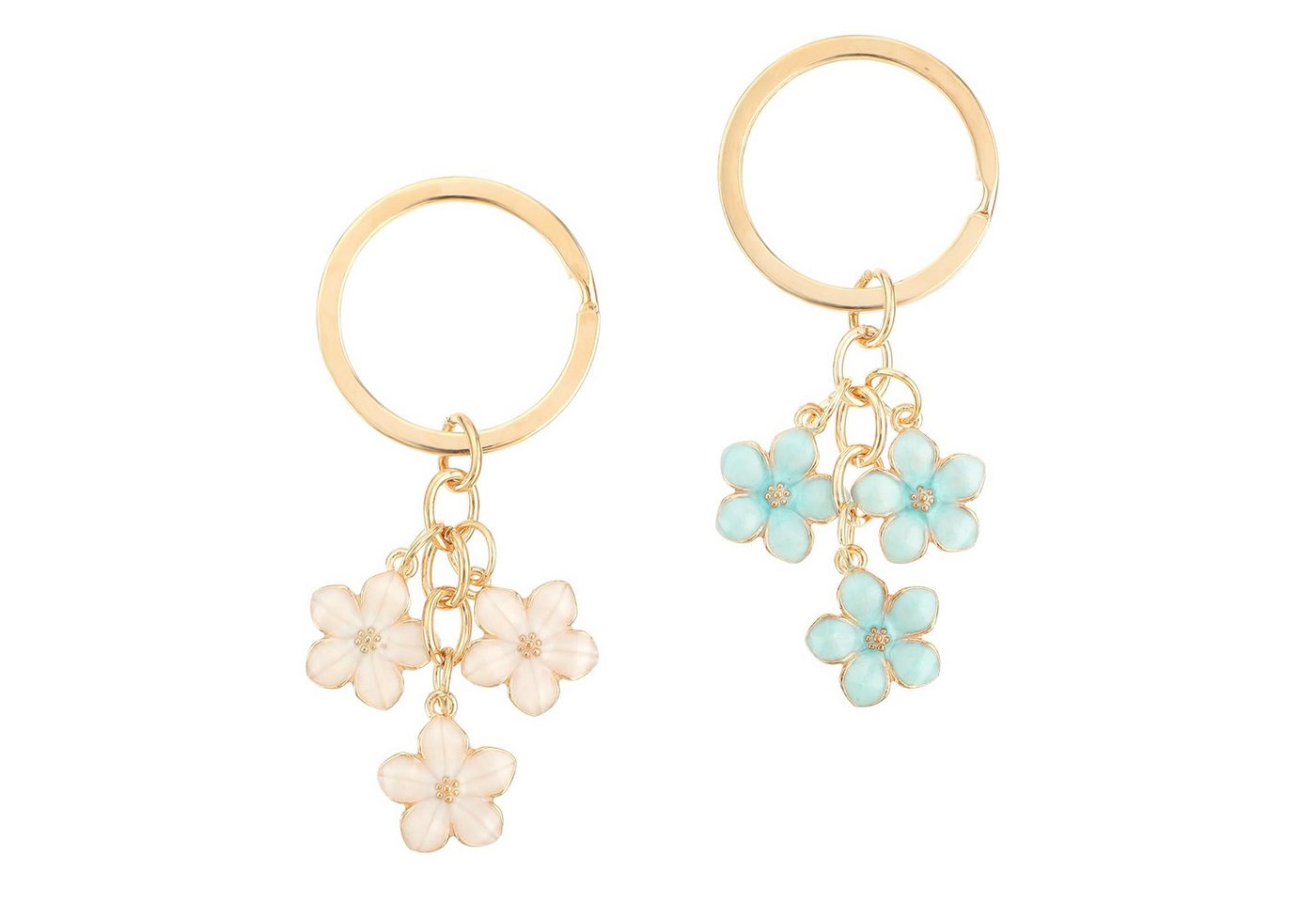 FOUORTUNATE-BEE Schlüsselanhänger 2er Set Blumen Schlüsselanhänger für Damen – Süß & Modern, Blumen Schlüsselanhänger als Geschenk für Freundin & Mädchen von FOUORTUNATE-BEE