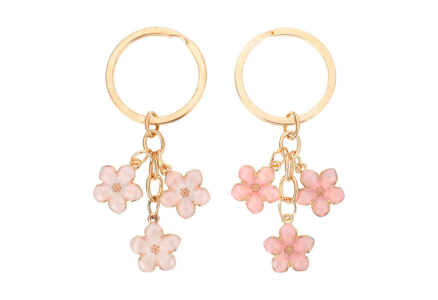 FOUORTUNATE-BEE Schlüsselanhänger 2er Set Blumen Schlüsselanhänger für Damen – Süß & Modern, Blumen Schlüsselanhänger als Geschenk für Freundin & Mädchen von FOUORTUNATE-BEE