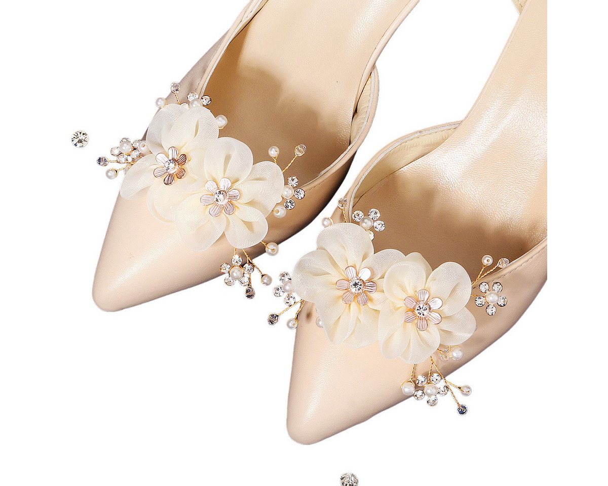 FOUORTUNATE-BEE Schuhanstecker Damen-Schuhclips mit Perlen & Strass – Florale Deko für High Heels (Abnehmbare Blumen-Schuhclips für Pumps, Sandalen & elegante Outfits) von FOUORTUNATE-BEE