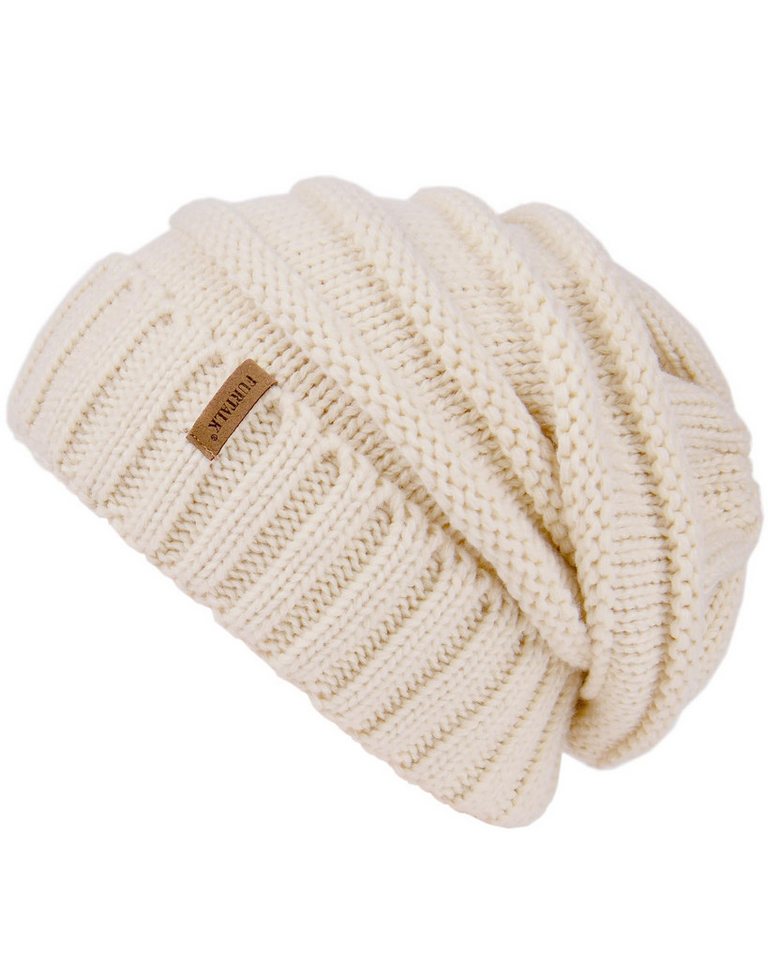 FOUORTUNATE-BEE Strickmütze Damen Wintermütze, weiche Strickmütze, locker & vielseitig tragbar (Breite Strick-Wintermütze Damen, modische, warme Mütze für Winter) von FOUORTUNATE-BEE