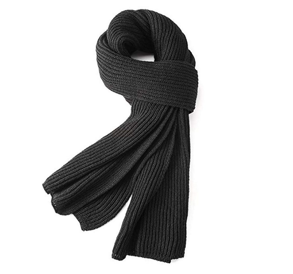 FOUORTUNATE-BEE Strickschal Strickschal Winter für Damen & Herren – Warmes, unisex Design, Dicker, schwarzer Strickschal – Ideal für Herbst und Winter von FOUORTUNATE-BEE