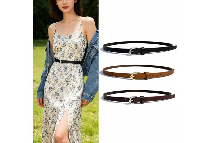 FOUORTUNATE-BEE Taillengürtel 3er-Set Damen-Taillengürtel – Schlanke Gürtel mit goldener Schnalle Elegante Gürtel für Kleider, Jeans Blusen in verschiedenen Farben von FOUORTUNATE-BEE