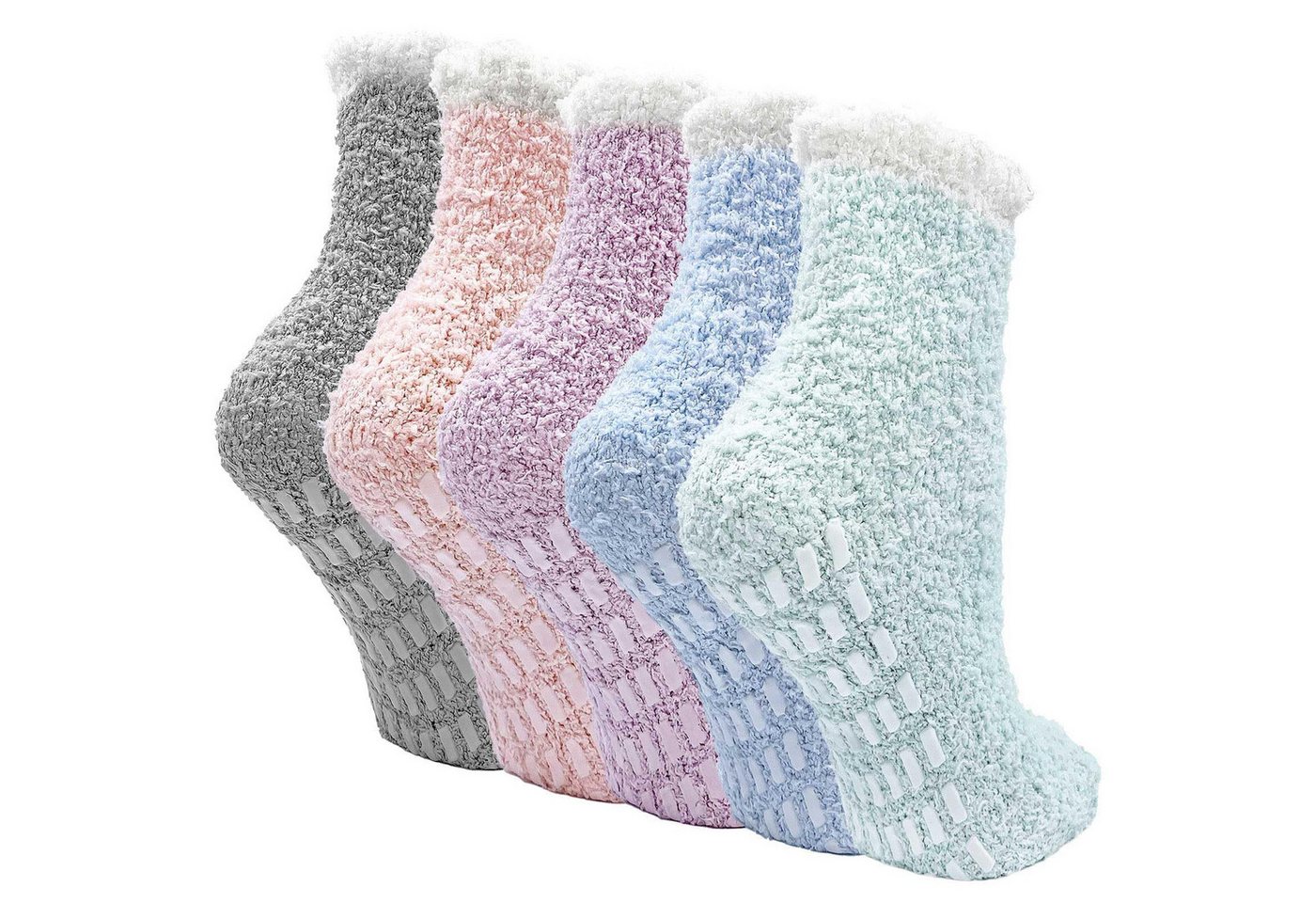 FOUORTUNATE-BEE Thermosocken Damen Kuschelsocken – 5er-Pack warme Winter-Socken mit Nieten (5-Paar) von FOUORTUNATE-BEE