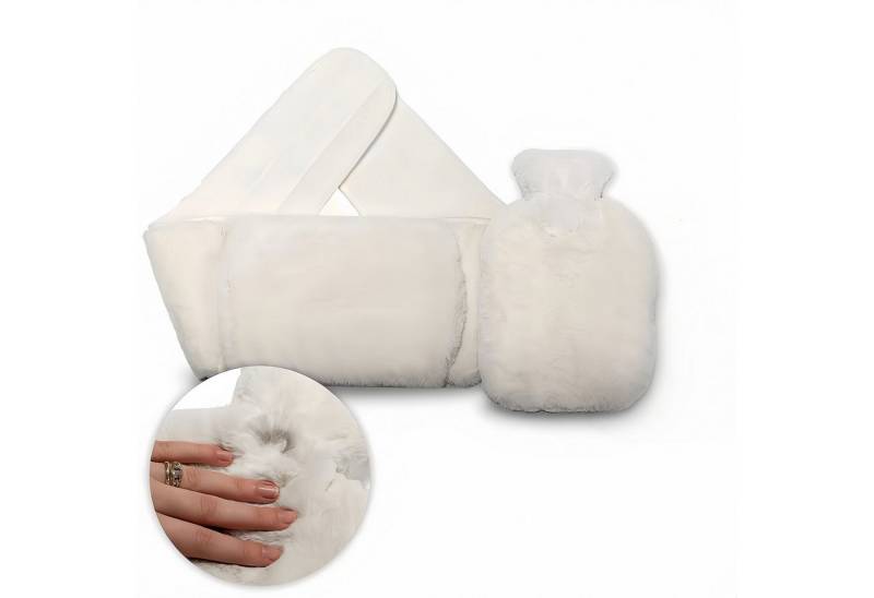 FOUORTUNATE-BEE Wärmflasche Flauschige Wärmflasche mit Gürtel für warme Taille im Winter von FOUORTUNATE-BEE