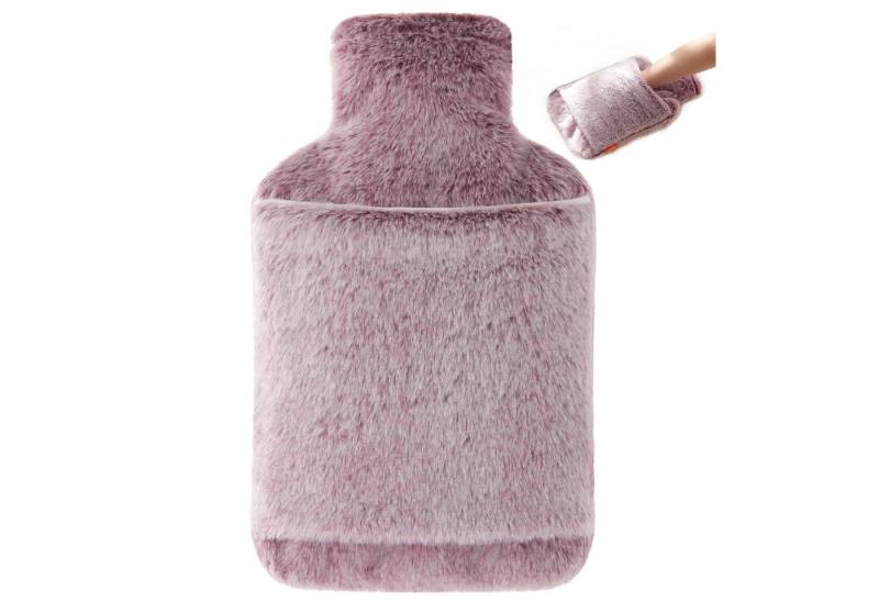FOUORTUNATE-BEE Wärmflasche Wärmflasche mit weichem Bezug -2L, (Bettflascheideal für Eine kalte Nacht, Lila) von FOUORTUNATE-BEE