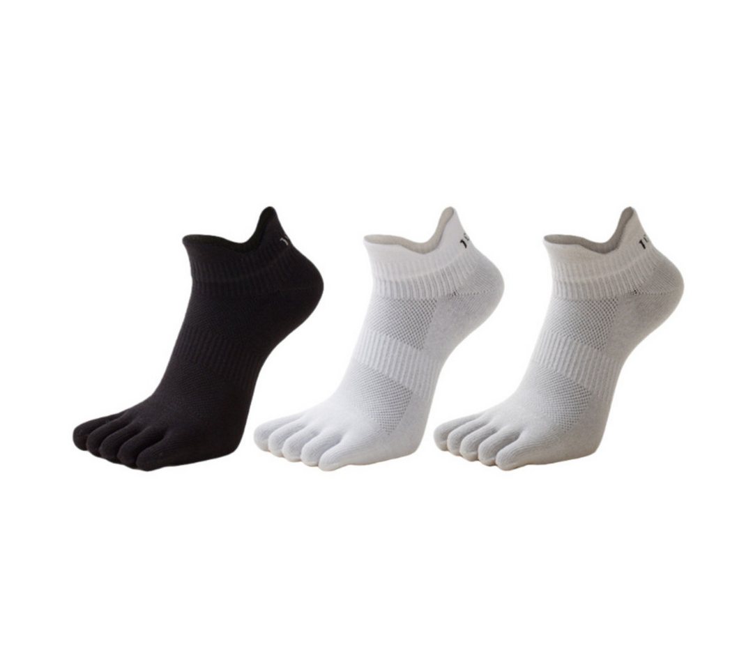 FOUORTUNATE-BEE Zehensocken Herren Fünf-Finger Socken, 3 Paar, Sport, Atmungsaktiv, 39-43 Sommer Fünf-Finger Socken für Herren, Kurzsocken, 39-43, Outdoor von FOUORTUNATE-BEE