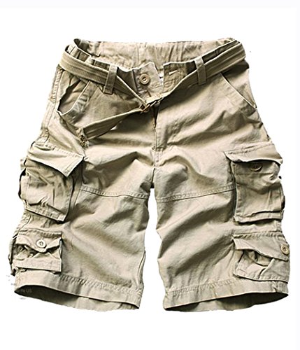 Foursteeds Damen-Cargo-Shorts mit Gürtel, lockere Passform, Camouflage - khaki - 42 von FOURSTEEDS