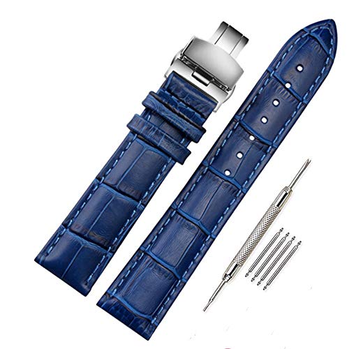 FOUUA Uhrenarmbänder Echtes Leder Uhrenarmbänder Alligator Geprägte Ersatz Faltschließe Armbänder 12 13 14 15 16 17 18 19 20 21 22 24mm von FOUUA