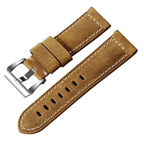 FOUUA Uhrenarmband PANERAI Armband 22mm 24mm 26mm Leder Vintage Military Uhrenarmband Uhrenarmband Relacement Band für PANERAI LUMINOR 44 Men von FOUUA