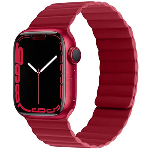 FOUUAAO Kompatibel mit Apple Watch8 Armband Silikon 49mm 45mm 44mm 40mm 41mm,Männer und Frauen Uhrenarmband Silikon Magnetverschluss Ersatzarmband für iWatch Armbänder SE Series Ultra 8/7/6/5/4/3/2/1 von FOUUAAO