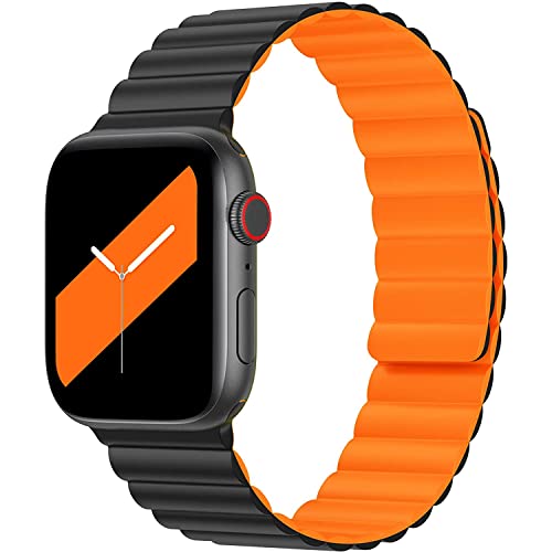 FOUUAAO Kompatibel mit Apple Watch8 Armband Silikon 49mm 45mm 44mm 40mm 41mm,Männer und Frauen Uhrenarmband Silikon Magnetverschluss Ersatzarmband für iWatch Armbänder SE Series Ultra 8/7/6/5/4/3/2/1 von FOUUAAO