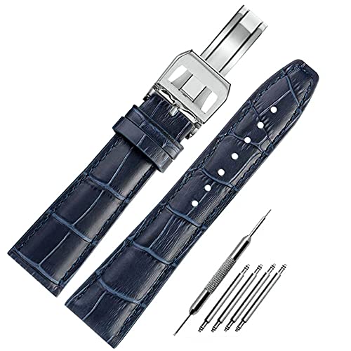 FOUUAAO Uhrenarmbänder für IWC Armband Echtes Leder Uhrenarmbänder 20mm 21mm 22mm Alligator Geprägte Ersatz Faltschließe Armbänder für IWC Portugieser für IWC Portofino Pilot'Watch Armband Original von FOUUAAO