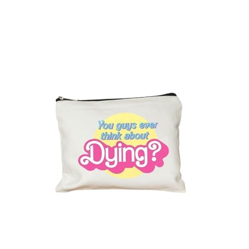 Come on Barbie Cartoon Print Damen Make-up Tasche Leinwand Bleistift Tasche Brieftasche Student Bleistift Tasche Toilettenbeutel Wiederverwendbares Geschenk, 1, 22cmX18cm von FOVAOK