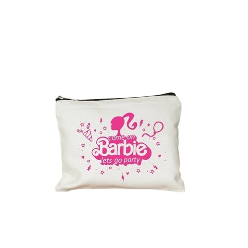 Come on Barbie Cartoon Print Damen Make-up Tasche Leinwand Bleistift Tasche Brieftasche Student Bleistift Tasche Toilettenbeutel Wiederverwendbares Geschenk, 3, 22cmX18cm Come on Barbie Cartoon Print Damen Make-up Tasche Leinwand Bleistift Tasche Brieftasche Student Bleistift Tasche Toilettenbeutel Wiederverwendbares Geschenk, 3, 22cmX18cm von FOVAOK