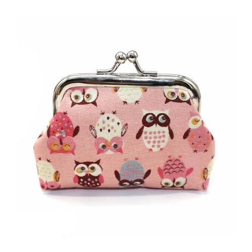 FOVAOK 1 x Damen-Geldbörse, niedliches Eulenmuster, bedruckt, Haspe, kleine Geldbörse, niedliche Münzgeldbörse, 1 Stück - 13, Einheitsgröße von FOVAOK