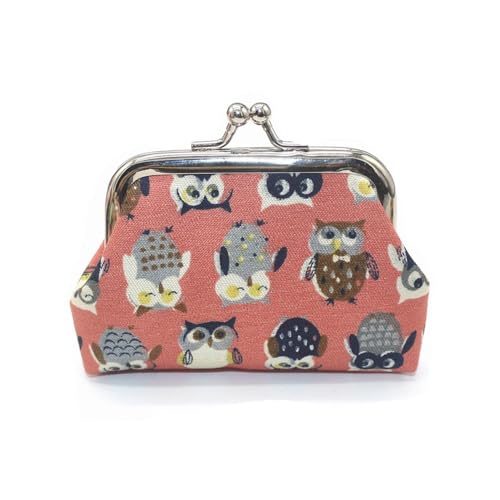FOVAOK 1 x Damen-Geldbörse, niedliches Eulenmuster, bedruckt, Haspe, kleine Geldbörse, niedliche Münzgeldbörse, 1 Stück - 16 Stück, Einheitsgröße von FOVAOK