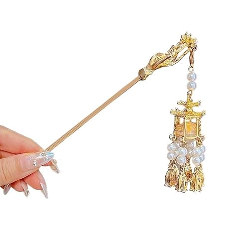 FOVAOK 1 x Haarspange im chinesischen Stil für Frauen, Haarnadeln, Blume, handgefertigt, Schmuck, Zubehör, Haarschmuck (A) von FOVAOK