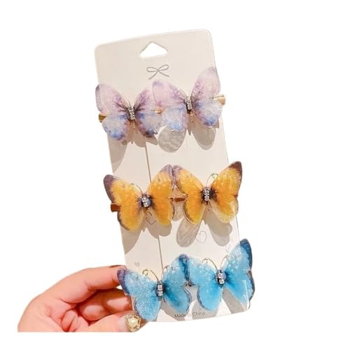 FOVAOK Bunte Schmetterlings-Haarnadeln für Mädchen, Haarspangen, süße Haarschmuck, Regenbogen-Kopfbedeckung, modischer Haarschmuck (Stil C, 18 Stück) von FOVAOK