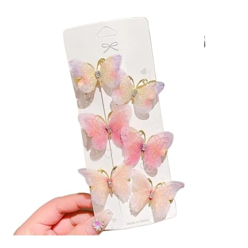 FOVAOK Bunte Schmetterlings-Haarnadeln für Mädchen, Haarspangen, süße Haarschmuck, Regenbogen-Kopfbedeckung, modischer Haarschmuck (Stil F, 18 Stück) von FOVAOK