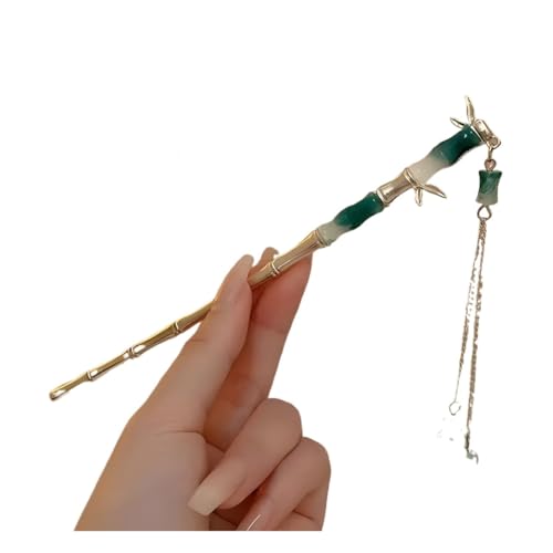 FOVAOK Elegante Haarspange im chinesischen Stil, Quaste, traditionelles Blumendesign, Frisur-Accessoire, Damenschmuck, Haarnadel (Stil C), 2 Stück von FOVAOK