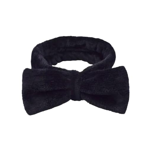 FOVAOK Frauen Solide Schleife Stirnbänder Korallen-Fleece Make-up Spa Waschen Gesicht Turban Kopf Wrap Mädchen Haar Handtuch Zubehör Stirnband Haarbänder (E) von FOVAOK