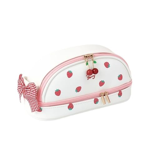 FOVAOK Kawaii Federmäppchen, große Kapazität, doppelstöckig, PU, wasserdicht, für Schule, Schreibwaren, niedliche Kosmetiktasche, rose, Einheitsgröße FOVAOK Kawaii Federmäppchen, große Kapazität, doppelstöckig, PU, wasserdicht, für Schule, Schreibwaren, niedliche Kosmetiktasche, rose, Einheitsgröße von FOVAOK