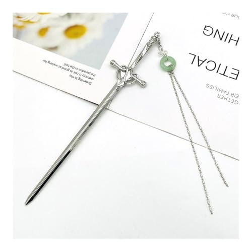 FOVAOK Metall-Schwert-Haarnadel für Damen, modisch, chinesisch, einfache und kreative Pfanne, Haarnadel, Schmuck, Temperament, Kopfbedeckung, Zubehör (WTS00002-11) von FOVAOK