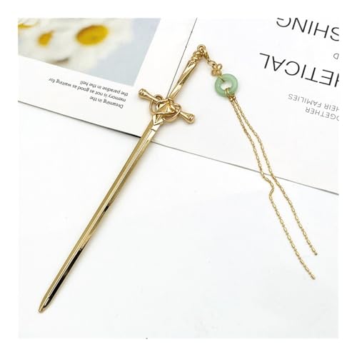 FOVAOK Metall-Schwert-Haarnadel für Damen, modisch, chinesisch, einfache und kreative Pfanne, Haarnadel, Schmuck, Temperament, Kopfbedeckung, Zubehör (WTS00002-12) von FOVAOK