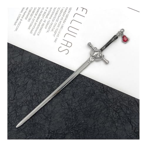 FOVAOK Metall-Schwert-Haarnadel für Damen, modisch, chinesisch, einfache und kreative Pfanne, Haarnadel, Schmuck, Temperament, Kopfbedeckung, Zubehör (WTS00002-13) von FOVAOK