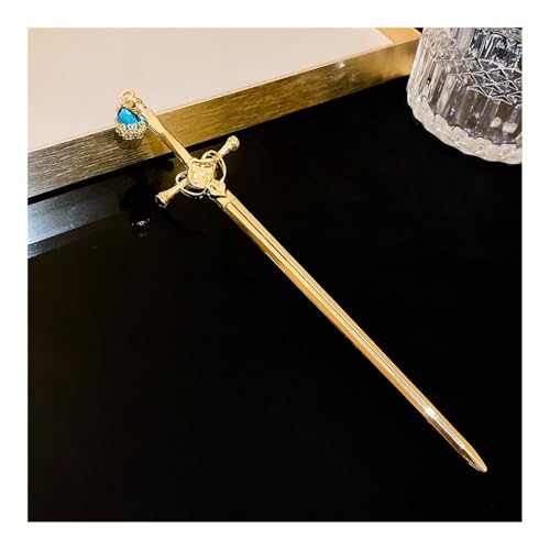 FOVAOK Metall-Schwert-Haarnadel für Damen, modisch, chinesisch, einfache und kreative Pfanne, Haarnadel, Schmuck, Temperament, Kopfbedeckung, Zubehör (WTS00003-1) von FOVAOK