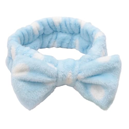 FOVAOK Weiche Schleifen-Haarbänder, SPA / Yoga, groß, einfarbig, Korallen-Fleece, elastische Haarbänder für Damen, zum Waschen des Gesichts, niedliches Make-up-Haarband, Zubehör (A1) von FOVAOK