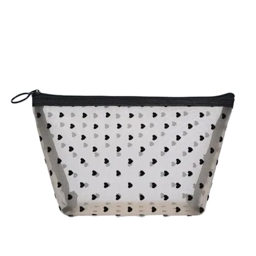 Kosmetiktasche für Damen, Toilettenartikel, Lippenstift, Schlüssel, Münzen, Organizer, Geldbörse, Herz, transparent, Netzstoff, Make-up-Tasche, Beige-b, *10 Kosmetiktasche für Damen, Toilettenartikel, Lippenstift, Schlüssel, Münzen, Organizer, Geldbörse, Herz, transparent, Netzstoff, Make-up-Tasche, Beige-b, *10 von FOVAOK