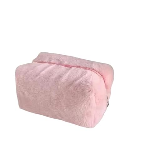 Kosmetiktasche mit Reißverschluss, groß, einfarbig, niedliches Fell, Make-up-Tasche für Damen, Reisen, Make-up, Kulturbeutel, Waschbeutel, Plüsch-Stifttasche, 8, Einheitsgröße Kosmetiktasche mit Reißverschluss, groß, einfarbig, niedliches Fell, Make-up-Tasche für Damen, Reisen, Make-up, Kulturbeutel, Waschbeutel, Plüsch-Stifttasche, 8, Einheitsgröße von FOVAOK