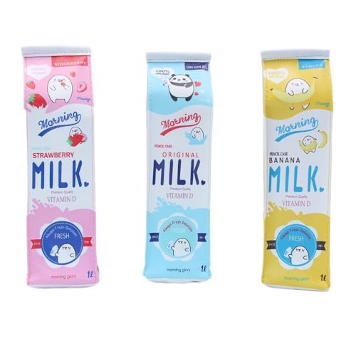 Kreatives Federmäppchen für die Schule, niedliche Tiere, Obst, Milch, Stiftehalter, Kawaii Schreibwaren, Bürobedarf, Schulbedarf, 3 Stück., Taglia Unica Kreatives Federmäppchen für die Schule, niedliche Tiere, Obst, Milch, Stiftehalter, Kawaii Schreibwaren, Bürobedarf, Schulbedarf, 3 Stück., Taglia Unica von FOVAOK