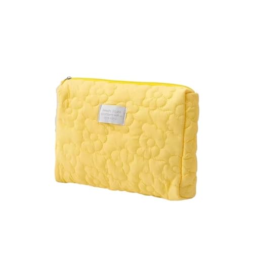 Make-up-Tasche für Damen, mit Blumenmuster, gesteppt, Baumwolle, weich, mit Reißverschluss, große Reise-Waschtasche, 1, Einheitsgröße Make-up-Tasche für Damen, mit Blumenmuster, gesteppt, Baumwolle, weich, mit Reißverschluss, große Reise-Waschtasche, 1, Einheitsgröße von FOVAOK
