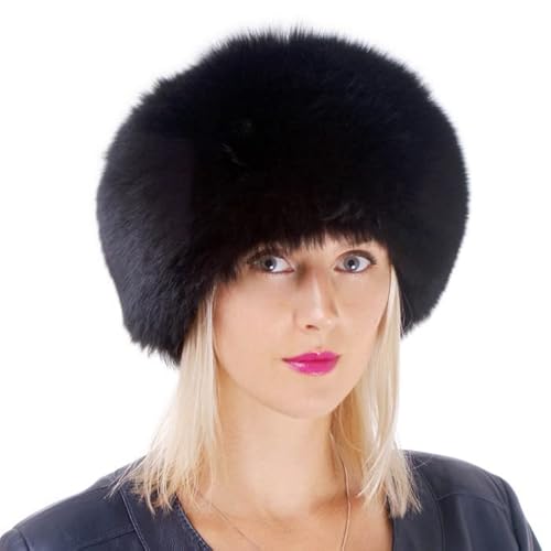 FOX FASHION Damen Toque Pelzmütze aus echtem Fuchs Fell Winter Mütze Pelz Fellmütze Ski Tschapka Schapka Echtfell Echtpelz Fuchsfell von FOX FASHION