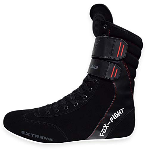 Extreme Boxstiefel Aus Echtem Leder Professionelle Hochwertige Qualität Boxen Boxing Schuhe Boxschuhe Box Hog Boots FOX-FIGHT44 - Schwarz von FOX-FIGHT