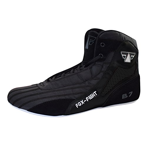 FOX-FIGHT B7 Kampfsport Schuhe Black Editon | für Damen und Herren | Atmungsaktiv Flexibel | Wildleder | Ringerschuhe | Athletik Fitnesschuhe Bodybuilding | 41 / Black von FOX-FIGHT