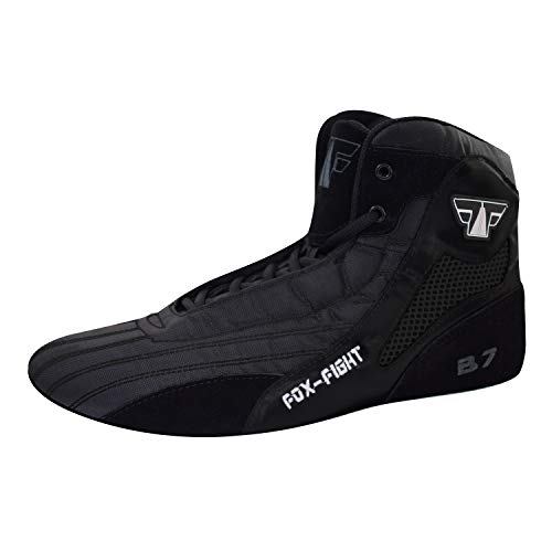 FOX-FIGHT B7 Sambo Kampfsport Schuhe | Wildleder Sohle | für Damen und Herren | Atmungsaktiv Flexibel | Ringerschuhe | Athletik Fitnesschuhe Mattenschuhe | 34 / Black B7 von FOX-FIGHT